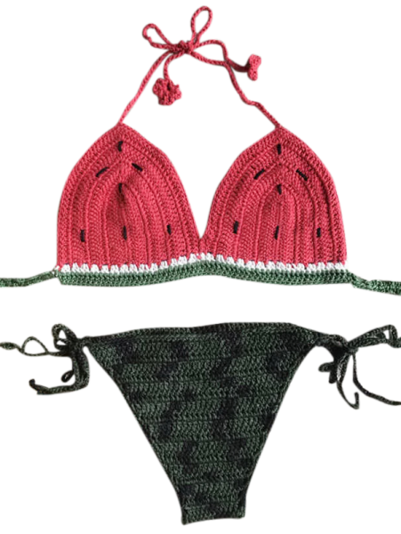 Vooruitzien metgezel salami Crochet Watermelon Bikini - Meghan's Mirror