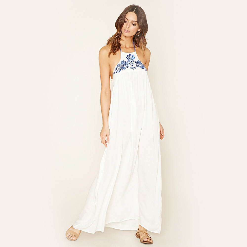 blue dress for baby girl Forever 21 Nude Maxi Dress with White Embroidered Lace- Size S – The Saved  Collection main image 0