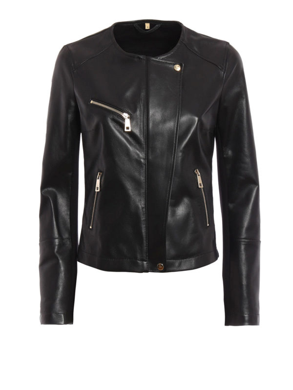 leather jersey jacket