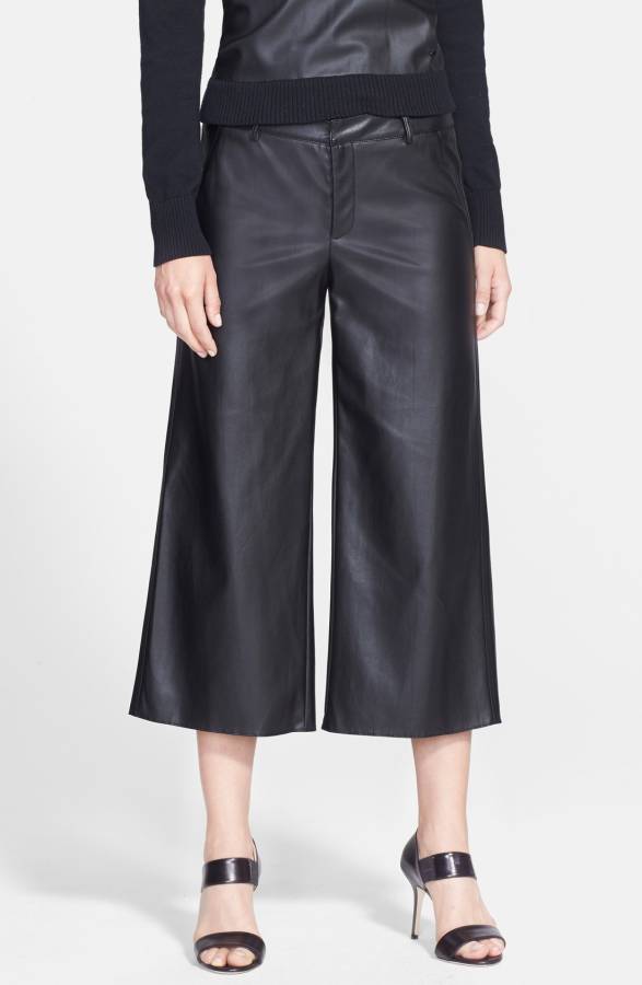 faux leather capri pants