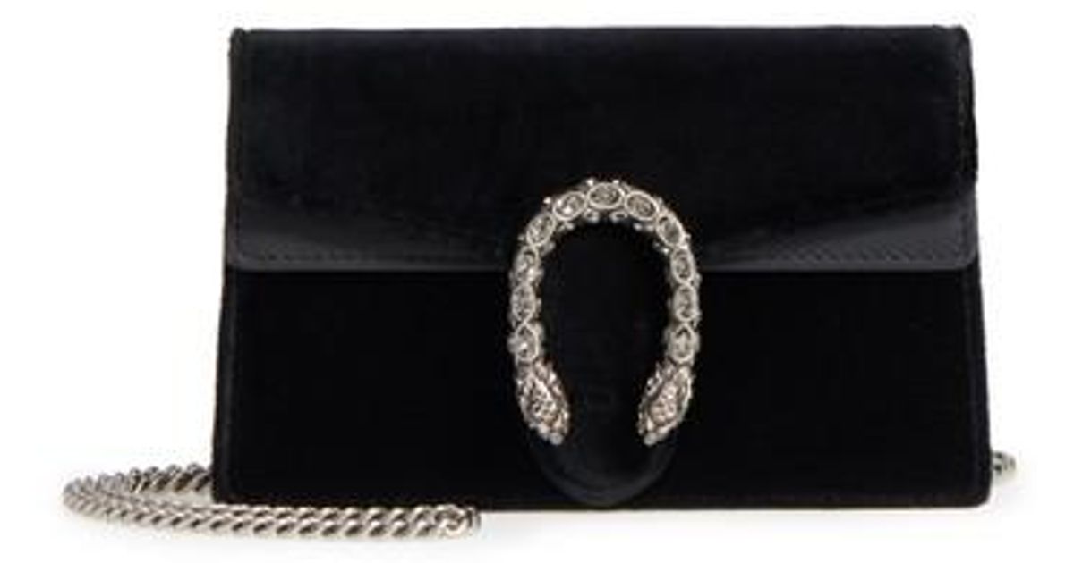 Gucci Dionysus Small Velvet Clutch Bag Black 425250