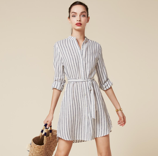 reformation button up dress