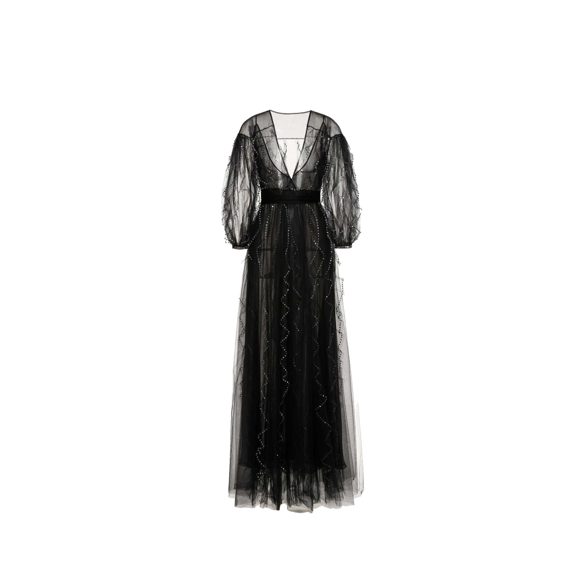 blue dress for baby girl Dreamy Spring 2018 Valentino by Pierpaolo Piccioli Black Tulle Sequin –  Shrimpton Couture main image 1
