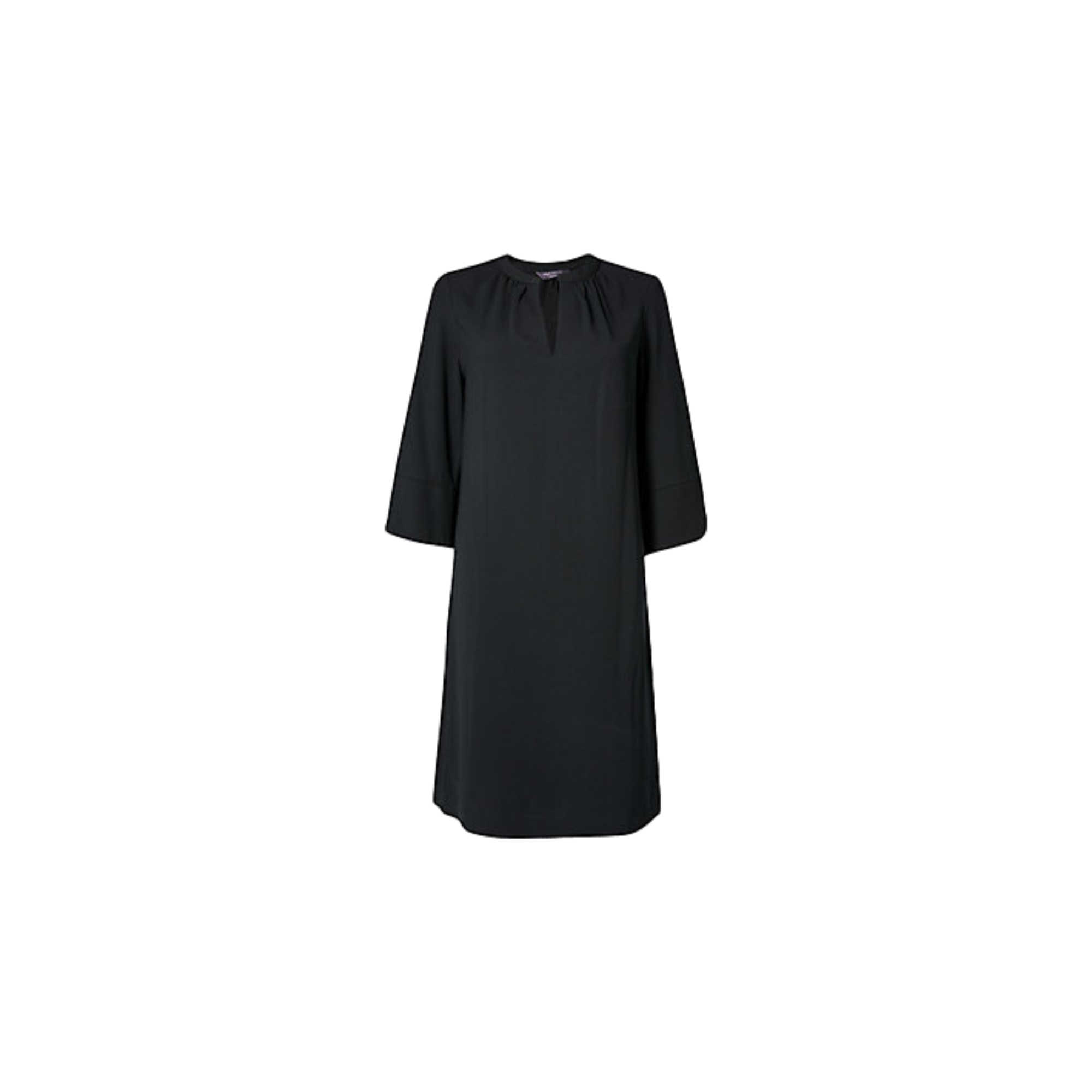 black crepe shift dress