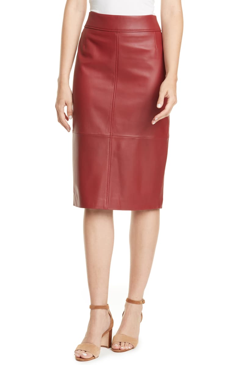 Hugo Boss Red Leather Skirt - Meghan's 