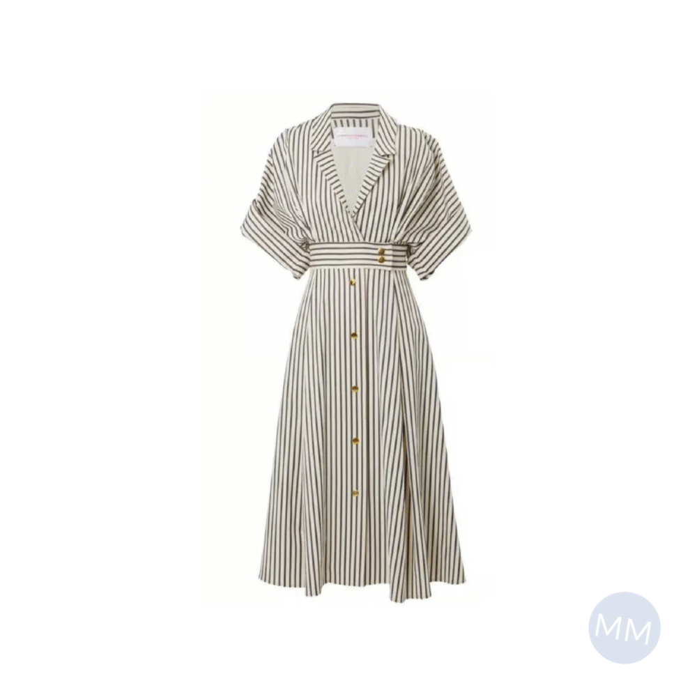 Carolina Herrera 'Striped Drop Shoulder' Dress
