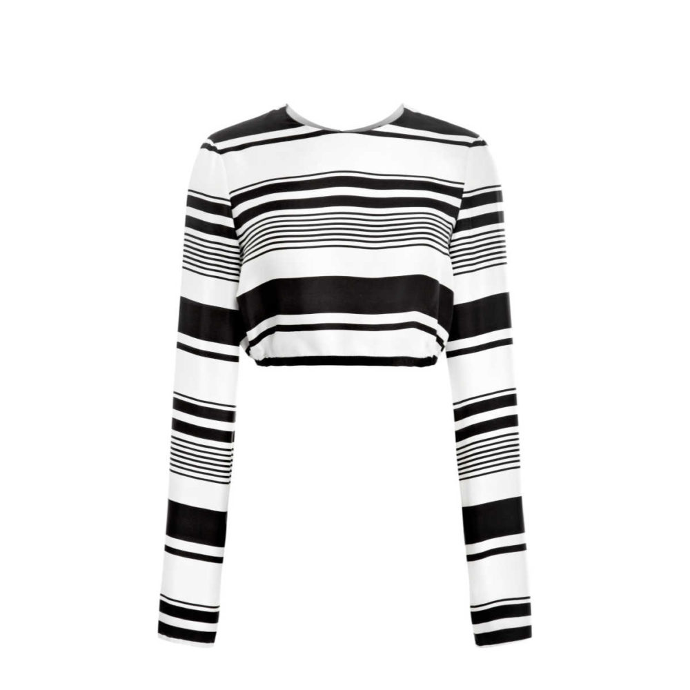 Peter Som Bold Stripe Silk Crop Top - Meghan's Mirror